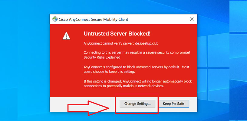 تنظیمات cisco anyconnect در ویندوز